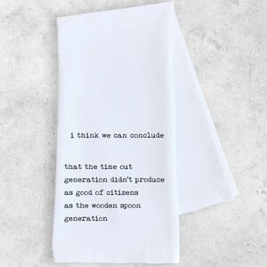NWT SARCASTIC 100 Percent Cotton White Tea Towel